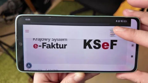 Polish Mandatory B2B electronic invoicing system ('KSeF'), or ('Krajowy Sys.. Stock Footage 321758837