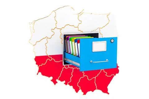 Polish national database concept, 3D rendering Stock Illustration