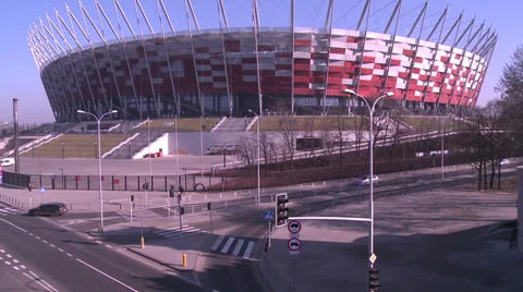 Polish National Stadium Stock Footage 34149124