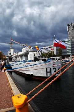 Polish Navy ship. Stock Photos