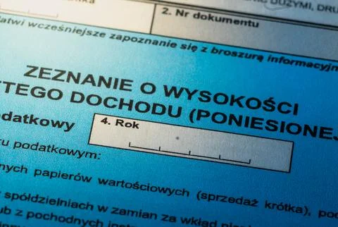 Polish PIT tax forms showcasing annual financial documentation for personal.. Stock Photos