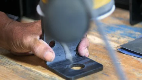 Polish process item after powder coating Stock Footage 119486345