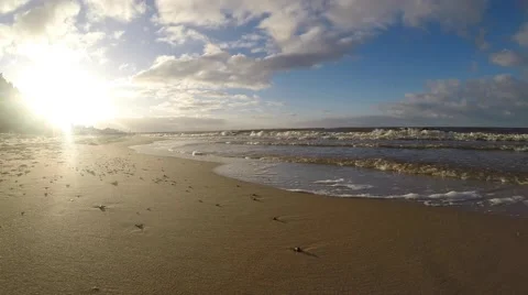 Polish Sea side Slow Motion Stockbeeldmateriaal 59993244