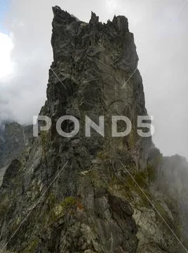 The Polish Tatra Mountains are lit by the late autumn sun Stock Photos