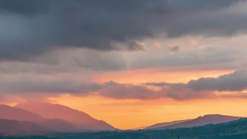 Polish Tatra Mountains Panoramic Sunset Timelapse, Zakopane Stock Footage 308191180