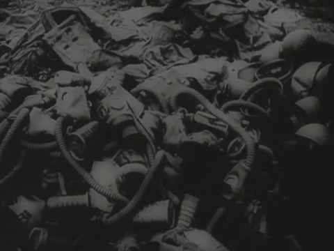 Polish vehicles and weapons in aftermath of battle Stock Footage 229034576
