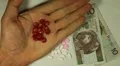 Polish Zloty PLN, Counting Drugs and Money, Health Care, Colorful Pills HD Footage