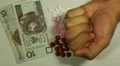 Polish Zloty PLN, Counting Drugs and Money, Health Care, Colorful Pills HD Footage
