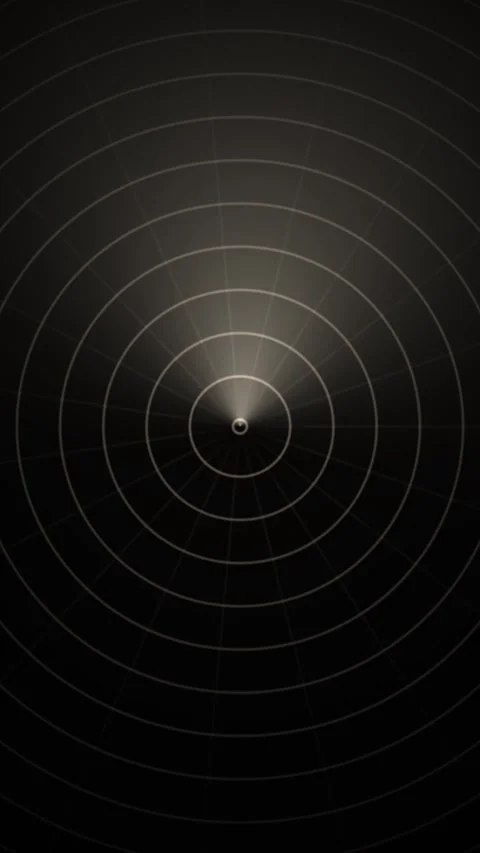 Polished abstract loop with concentric radar signal rings in cream organic life 動画素材 339047861