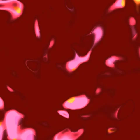 Polished abstract loop with glowing ferrofluid contours in gradient dark cherry Stock Footage 339315302