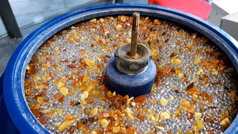 Polished amber in the centrifuge. Stock Footage 104522265