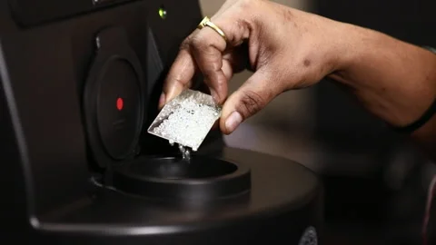 Polished diamond put into a machine for testing. Video stock 246855993