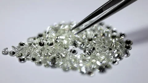 Polished diamond sorting, Diamond picking Video stock 246920384