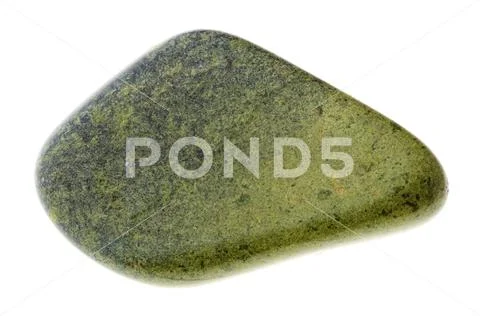 Polished Epidote gemstone on white Stock Photos