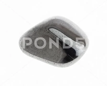 Polished hematite (haematite) gemstone on white Stock Photos