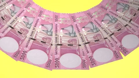Polished Looping Design 5000 Franc Curency of Rwanda. Stock Footage 309459400