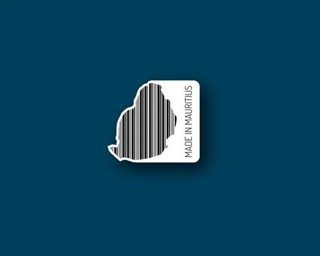 Polished “Made in Mauritius” barcode Stock Illustration