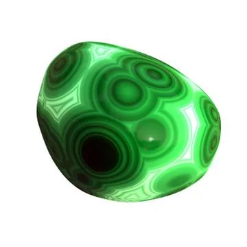 Polished Malachite Pebble Stock Illustration