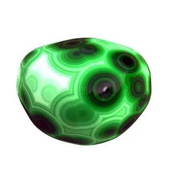 Polished Malachite Pebble Stock Illustration