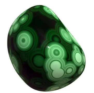 Polished Malachite Pebble Stock Illustration