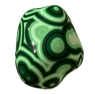 Polished Malachite Pebble Stock Illustration