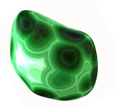 Polished Malachite Pebble Stock Illustration