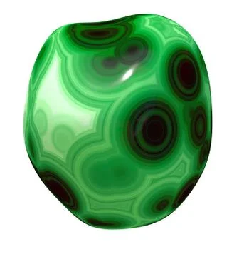 Polished Malachite Pebble Stock Illustration