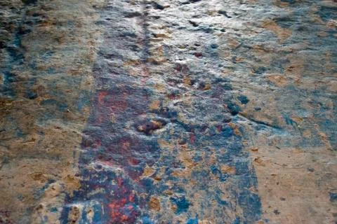 Polished plaster wall - showing aged finish - worn &amp; dented over time. Stock Photos