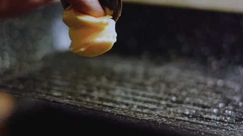 Polished savory serving view: cracking eggs into the tomato mixture Stock Footage 342201025