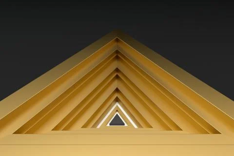 Polished triangle metal frame, 3d rendering. Stock Illustration