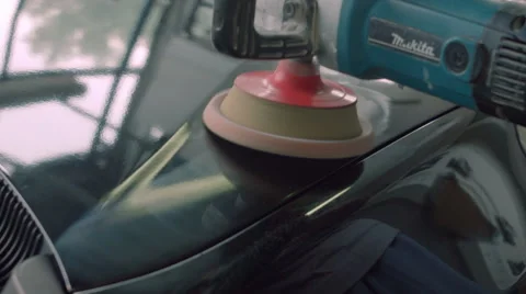 Polishing Car Stock Footage 49096499