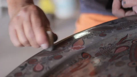 Polishing Ceramic Plate Stock Footage 36683838