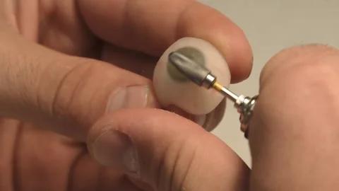 Polishing of an eye prosthesis Stock Footage 157508239