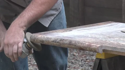 Polishing Granite Stock Footage 49594786
