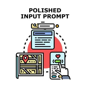 Polishing input prompt for user experience development concept Stock Illustration