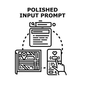 Polishing input prompt for user experience development concept Illustration