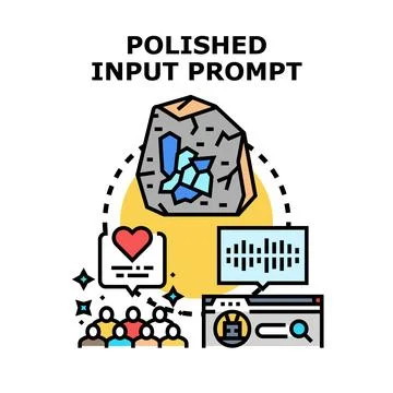 Polishing input prompts for data refinement process Stock Illustration