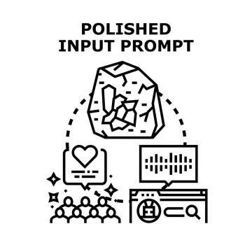 Polishing input prompts for data refinement process Stock Illustration