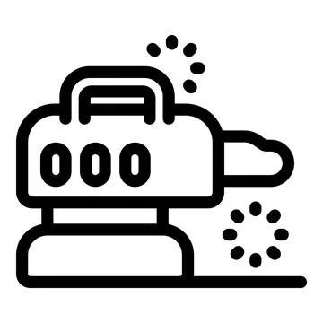 Polishing machine emitting sparks while working on surface Stock Illustration