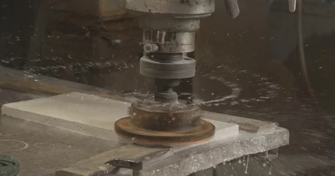 Polishing machine. Polish marble stone granite 库存影片 74254597