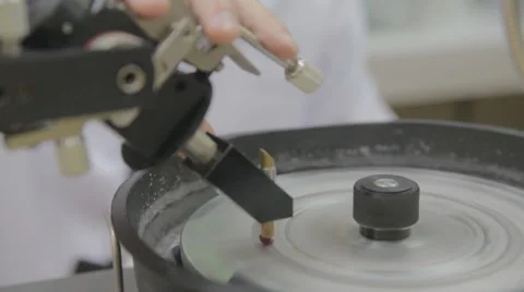 Polishing red stone ruby gem Stock Footage 52547274