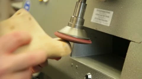 Polishing shoe lasts Stock Footage 10812168