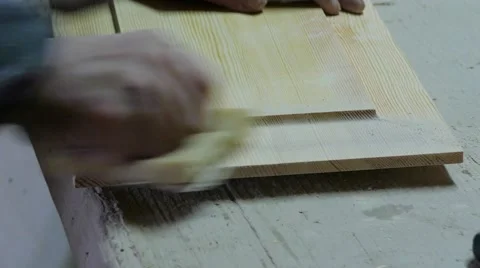 Polishing of wooden part by hand. Stock Footage 59792703