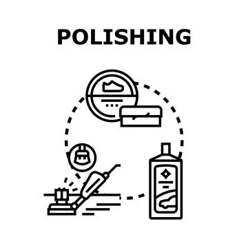 Polishing working process for various surfaces cleaning Stock Illustration
