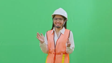 Polite Appreciation Clapping Hands Female Safety Engineer Stock Footage 331863628