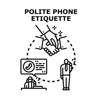 Polite phone etiquette concept vector illustration Stock Illustration