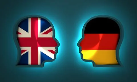 Politic and economic relationship between Germany and Britain Stock Illustration