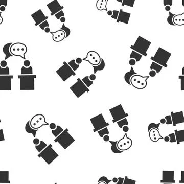 Politic debate icon seamless pattern background. Presidential debates vector  Stock Illustration