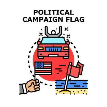 Political campaign flag concept vector illustration Ilustración de archivo