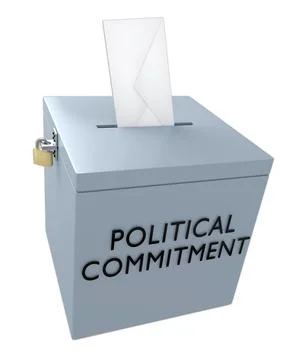 POLITICAL COMMITMENT concept 库存插图